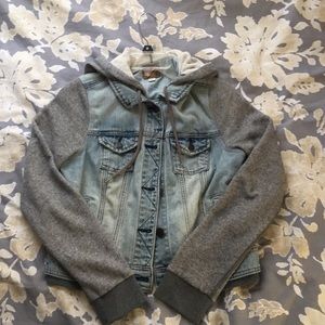 American Eagle Denim Sweatshirt Jacket